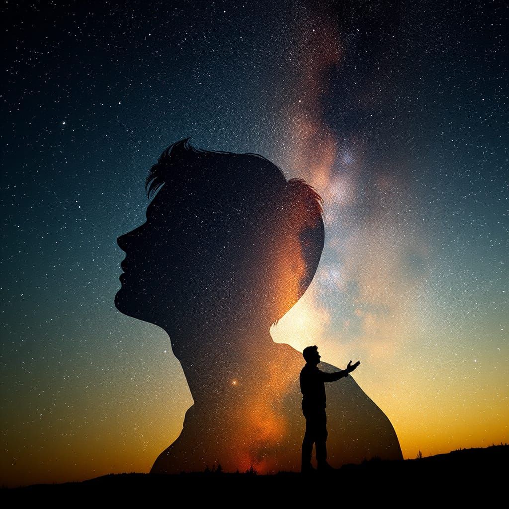 Cosmic Visionary Contemplates the Universe