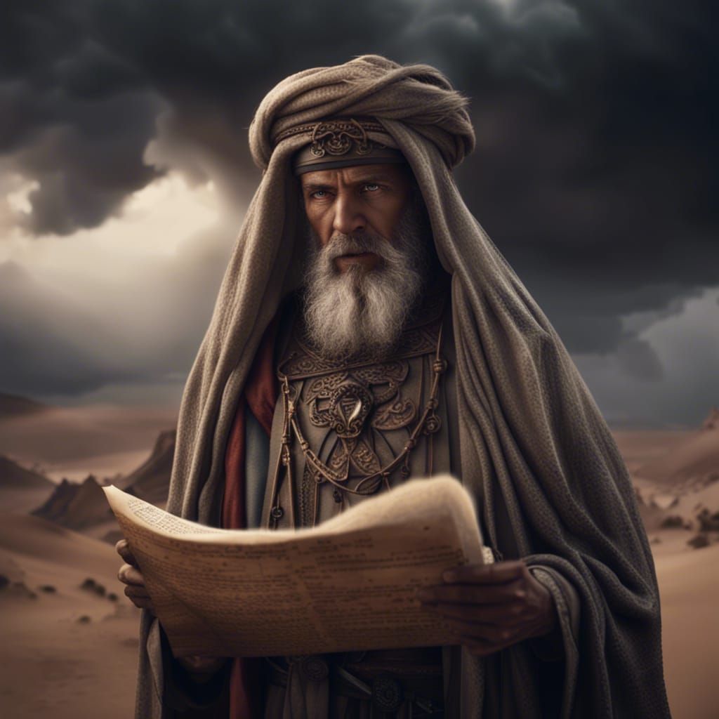 Epic Prophet in Desert Canyon, Photorealistic 4K