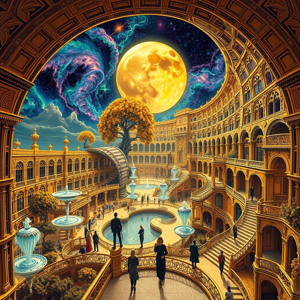 Infinite Megastructure Hotel of Hilbert in Golden Neoclassic...