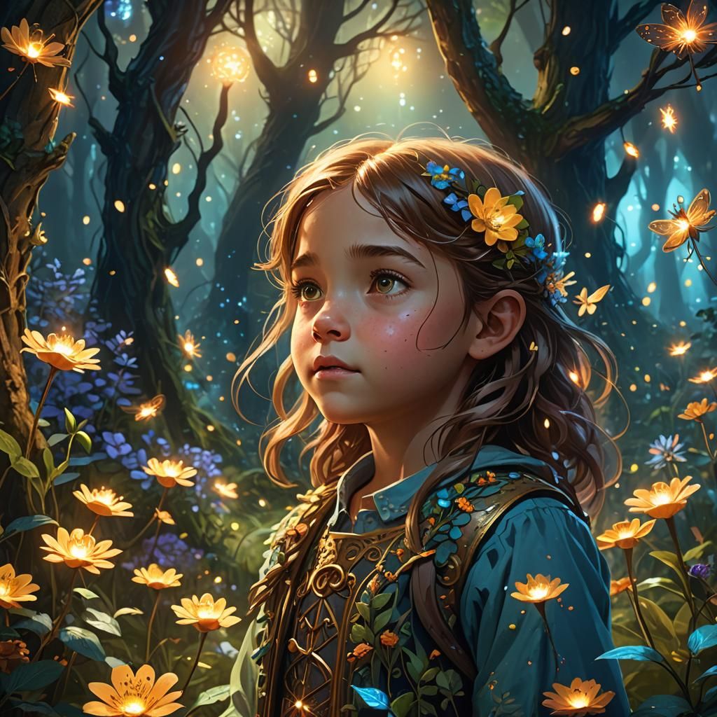 Dreamlike Forest Portrait in Detailed Digital Art