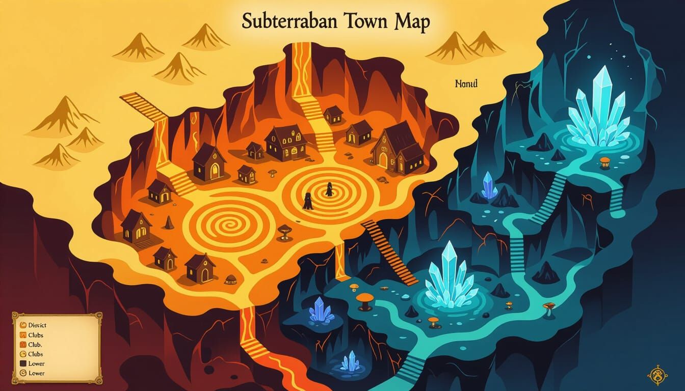 Tolkien-Inspired Subterranean Town Map