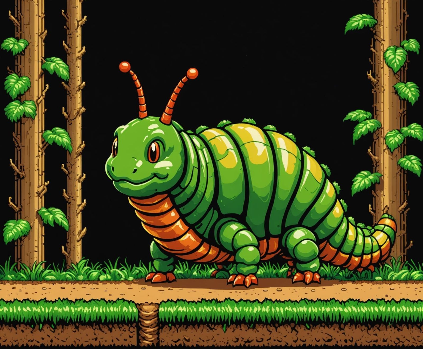 NES Caterpillar Video Game