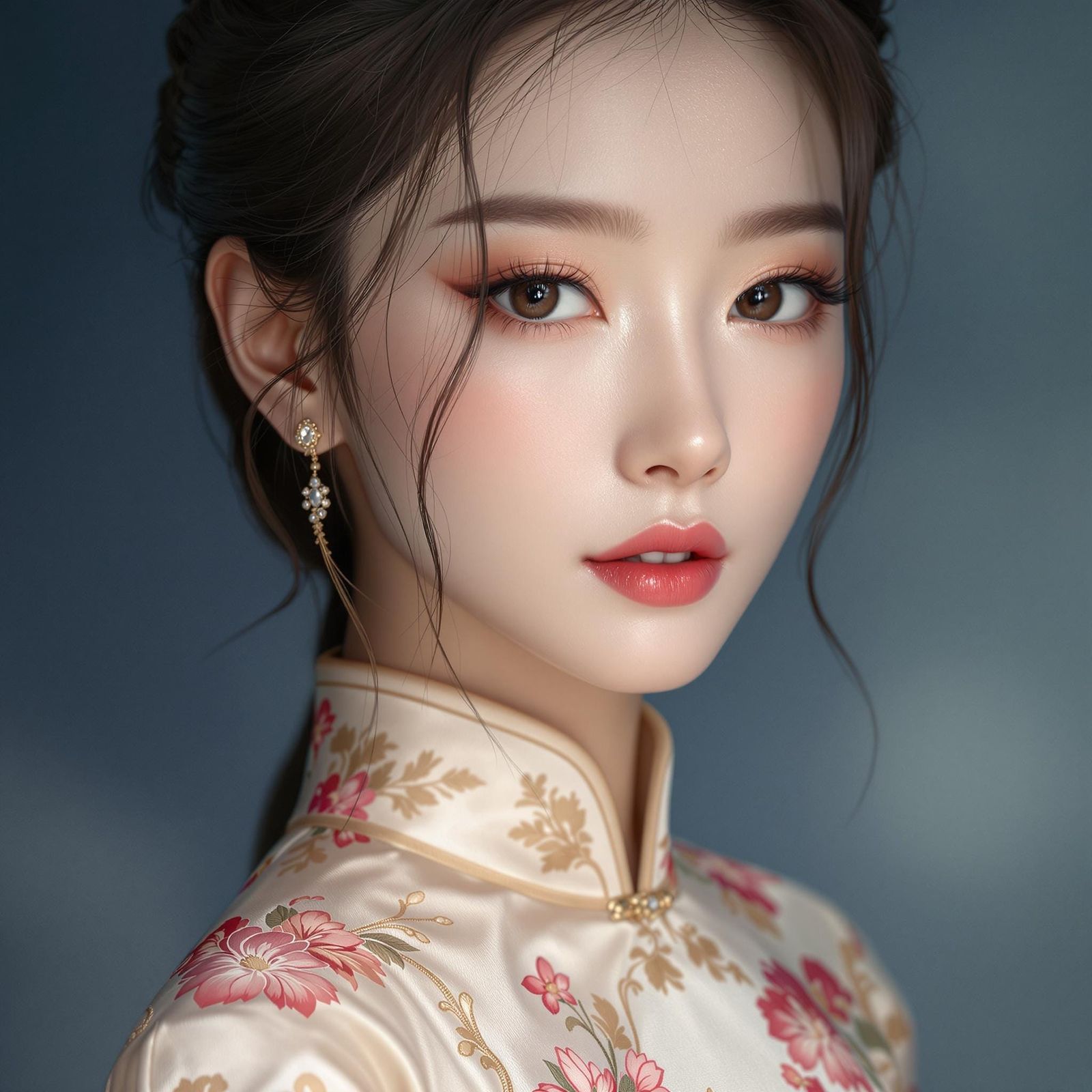 Ethereal Asian Beauty in Stunning Cheongsam