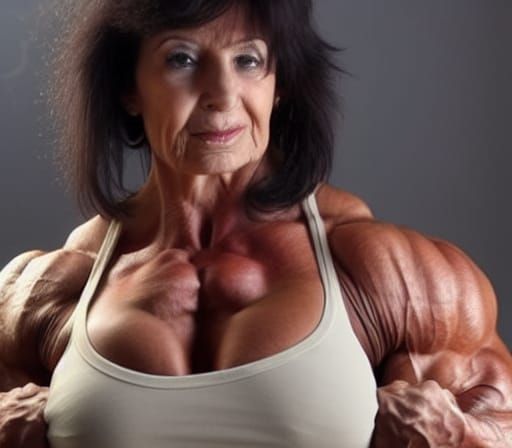 Muscular Bodybuilder Grandma with Ripped Physique