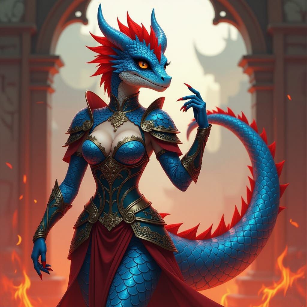 Deadly Nadder Anthro in Lace Armor