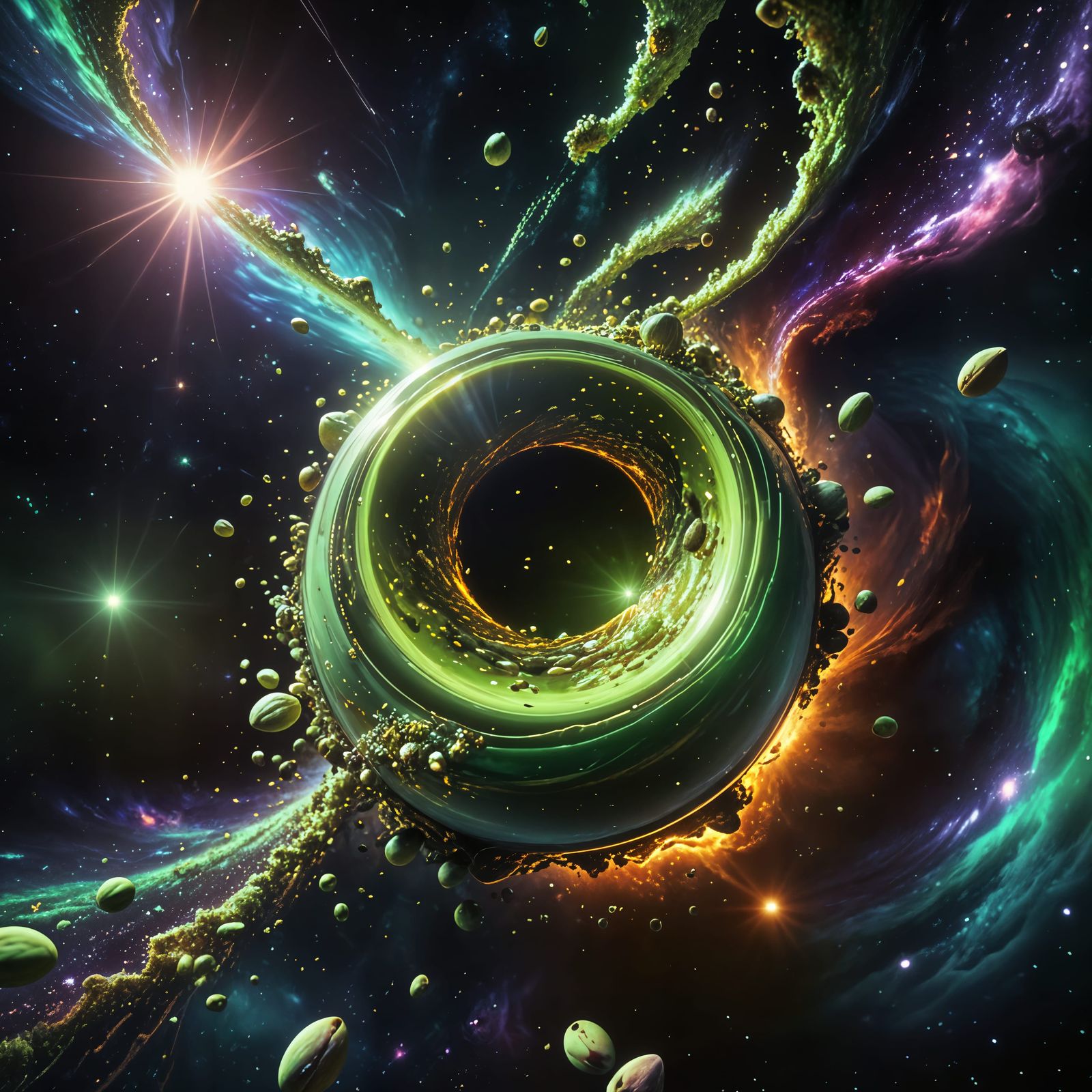 Pistachio Creme Black Hole in Deep Space