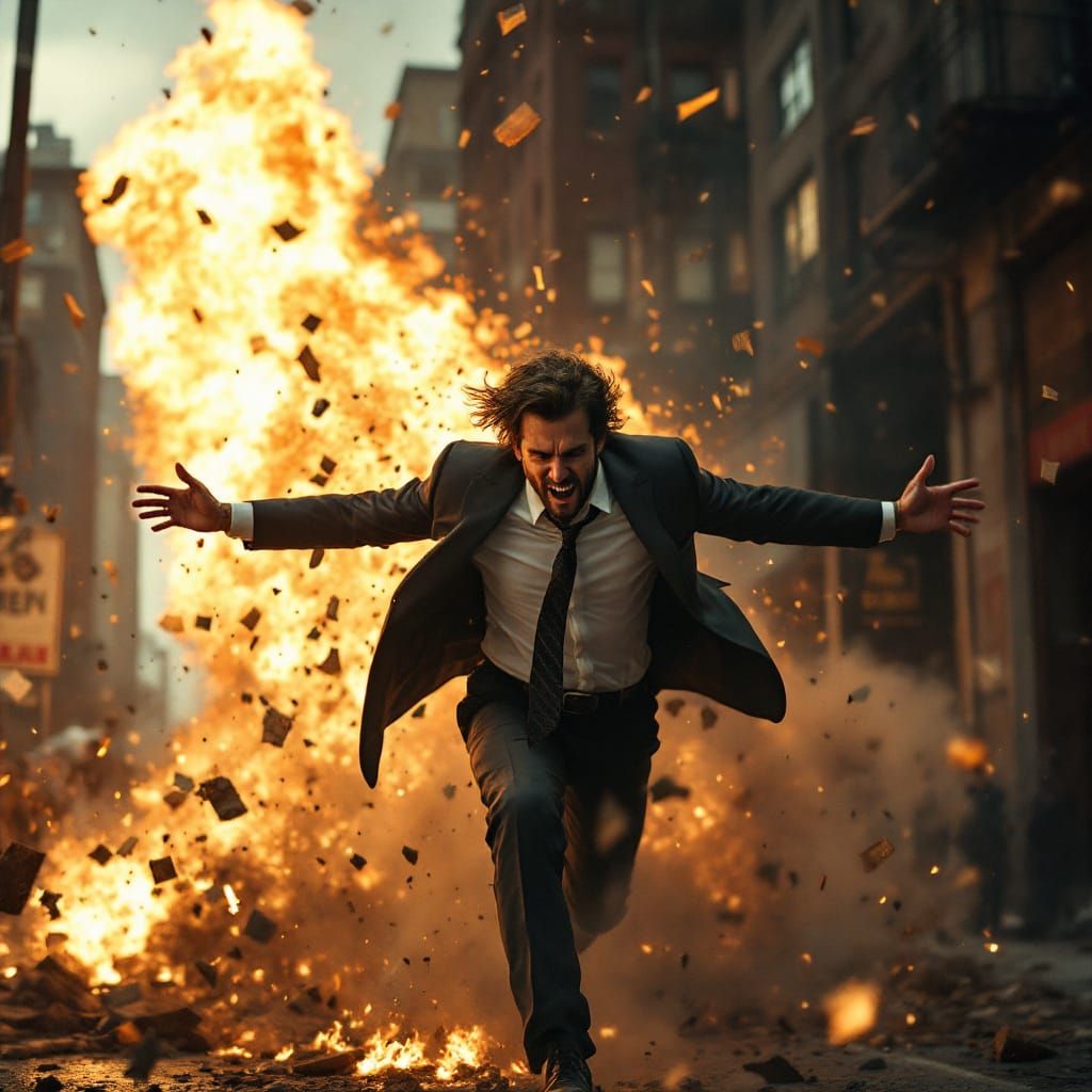 Heroic Sacrifice in New York: Cinematic Film Still