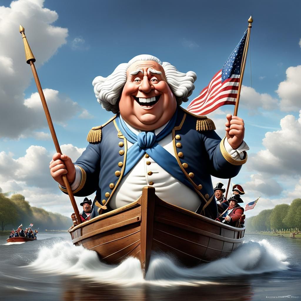 President George Washington Crossing the Delaware River