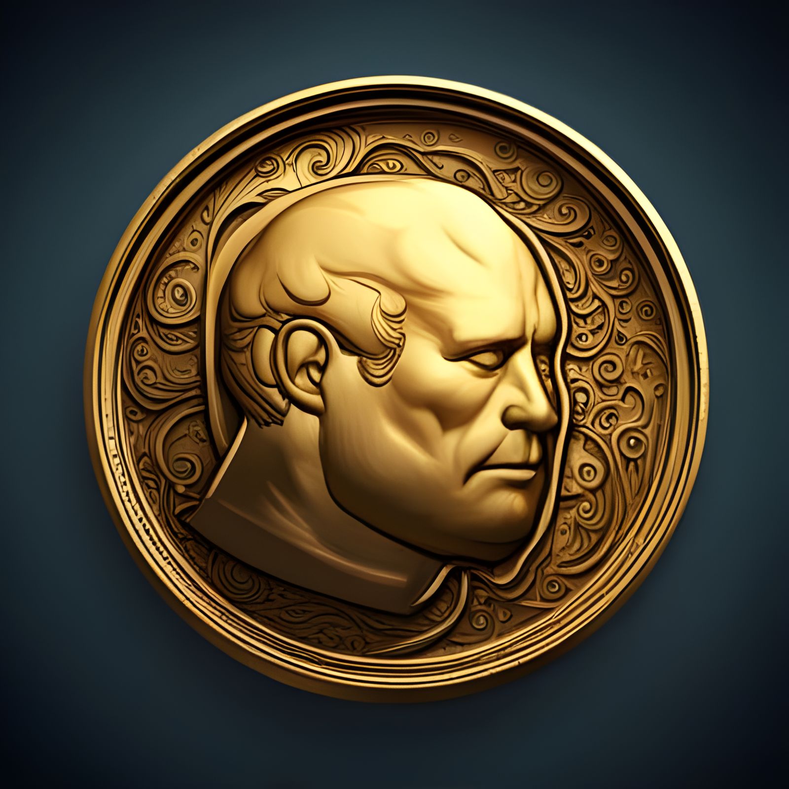 Detailed Gold Coin Fantasy Concept Art