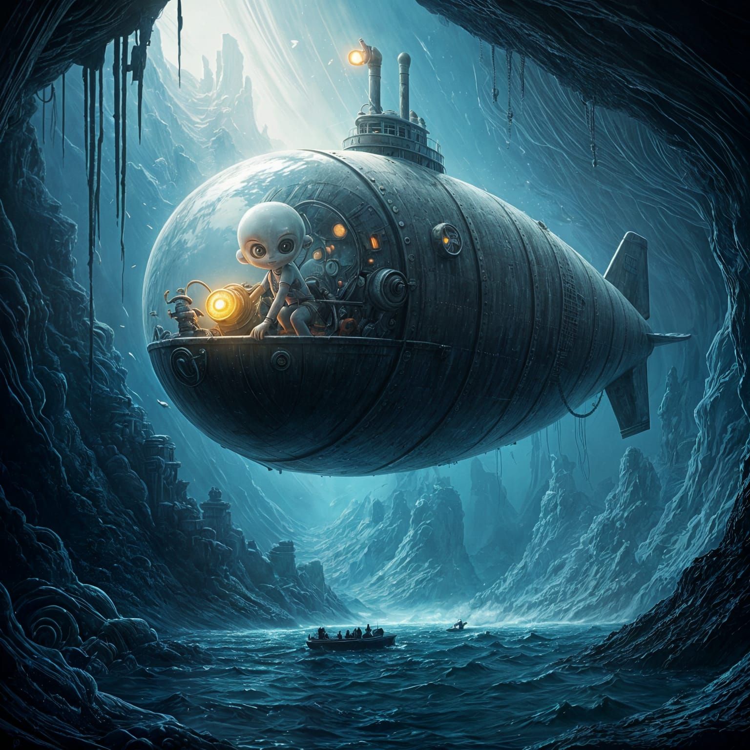 Alien Finds Titanic in Cartoon Submarine