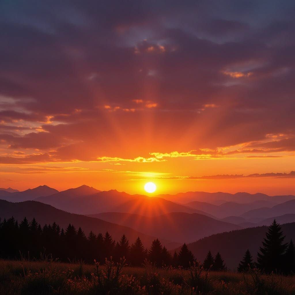 Beautiful Sunrise Over the Horizon