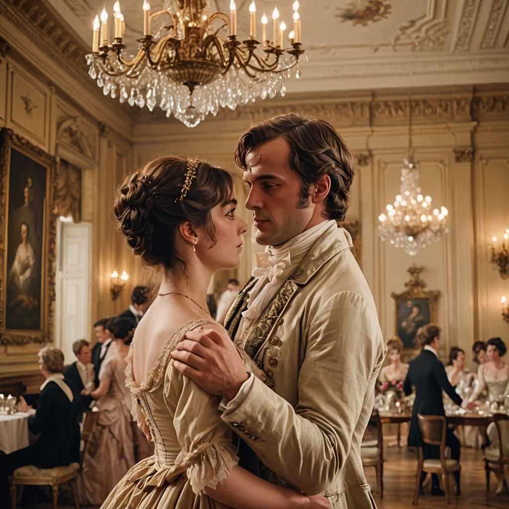 Mr. Darcy and Elizabeth Bennet at the Ball