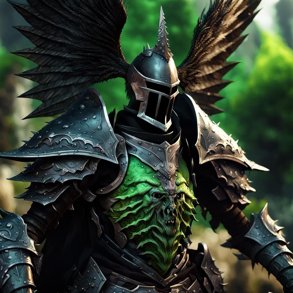 Zombie Knight with Wings: Dark Fantasy Concept Art
