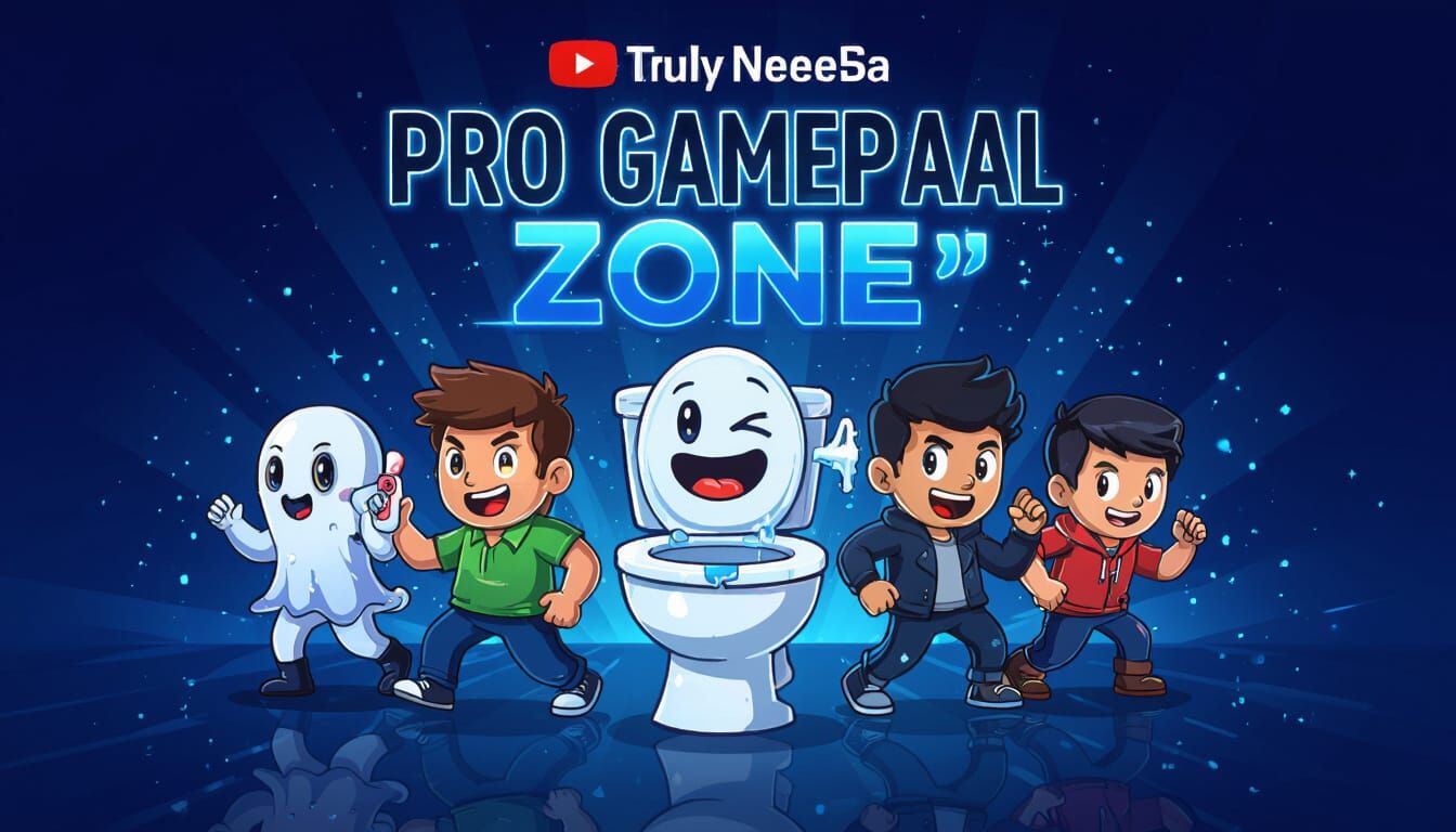 Gaming Banner with Skibidi Toilet & Friends