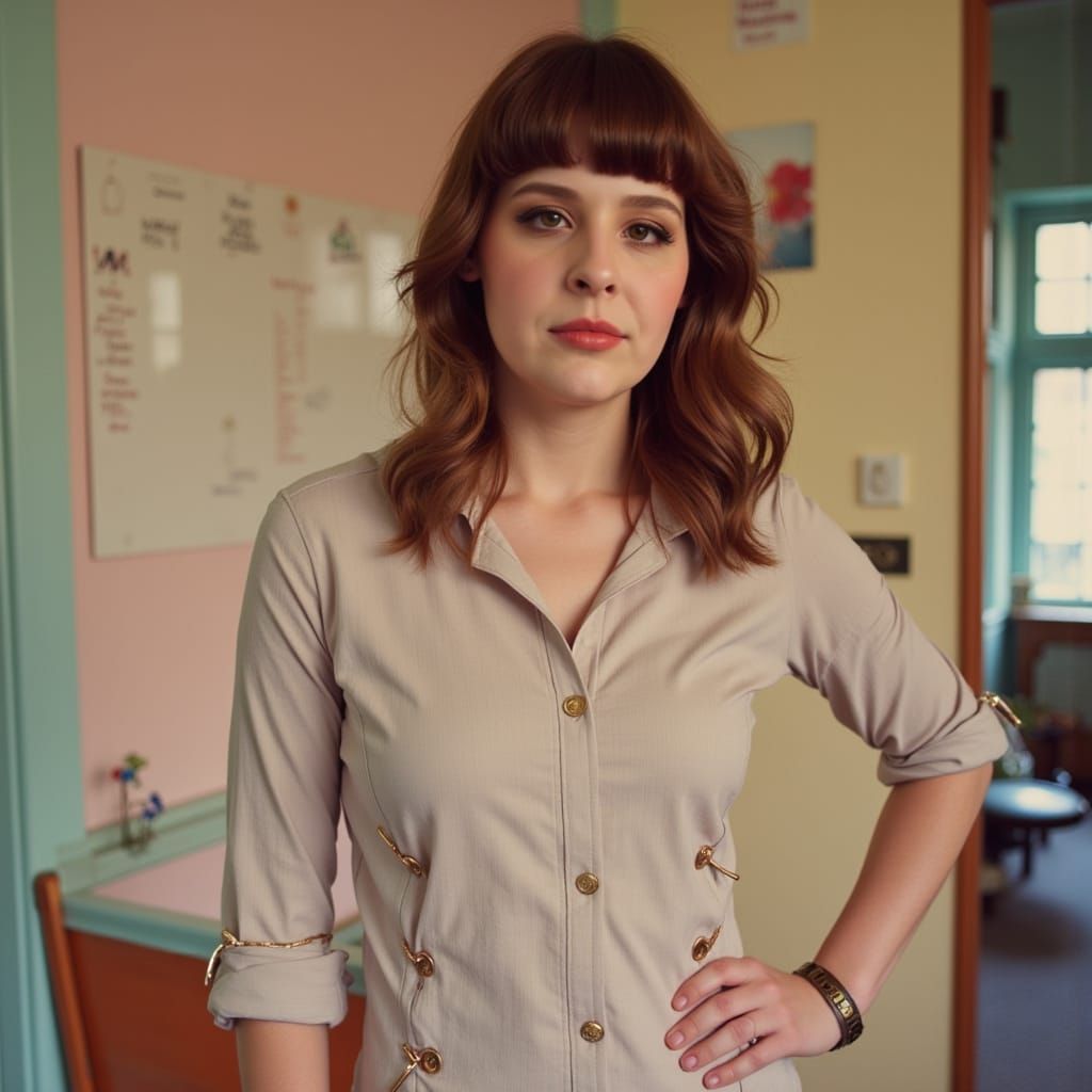 Youthful Woman in Eclectic Style with Pastel Hues