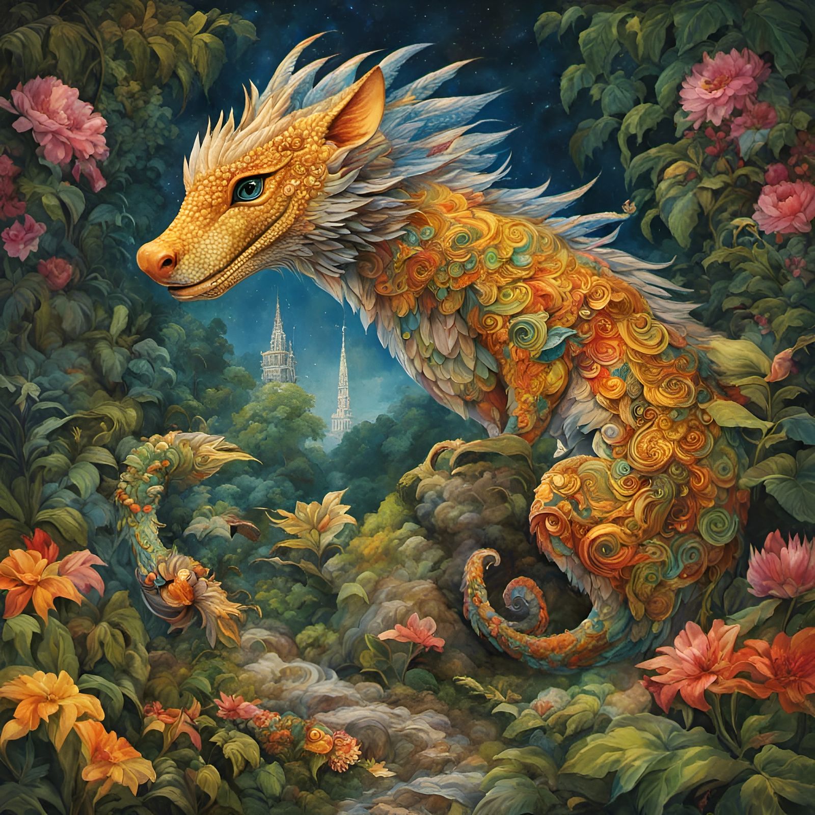 Enchanting Dragon Queen with Glittering Scales