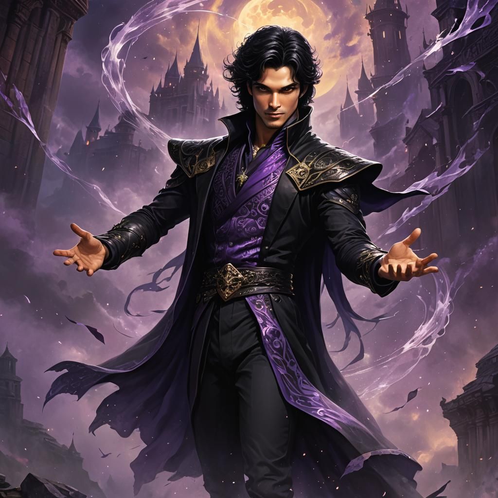 Shadow Prince with Violet Mists, Fantasy Concept Art