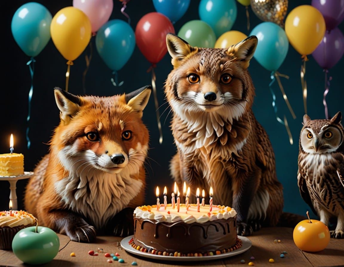 Friends Gather Around a Birthday Cake in a Joyful Celebratio...