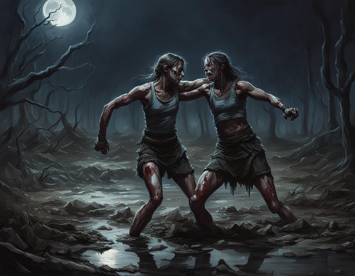Moonlit Moor Wrestling: Sinister Dark Fantasy