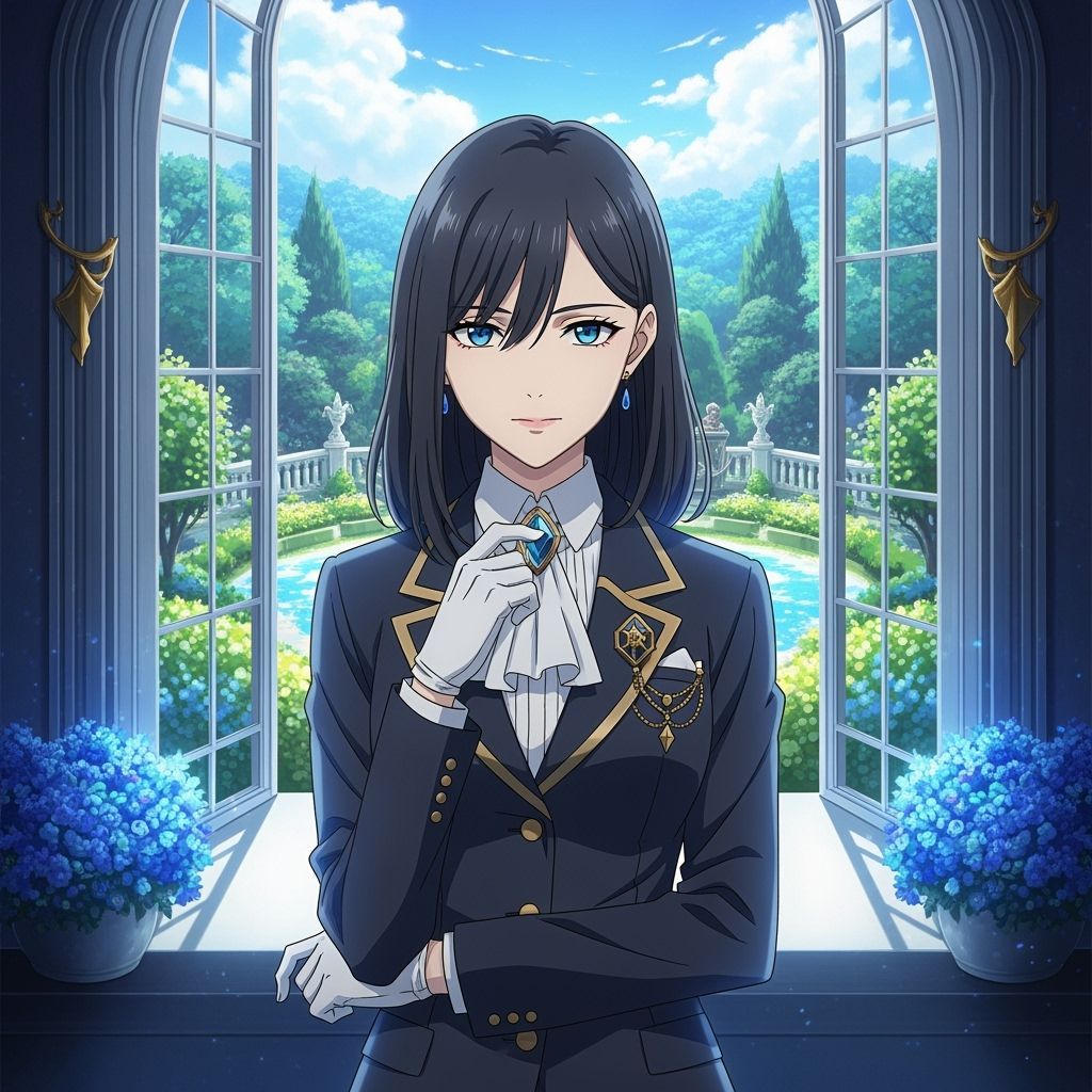 Elegant Furina de Fontaine Portrait in Anime Style