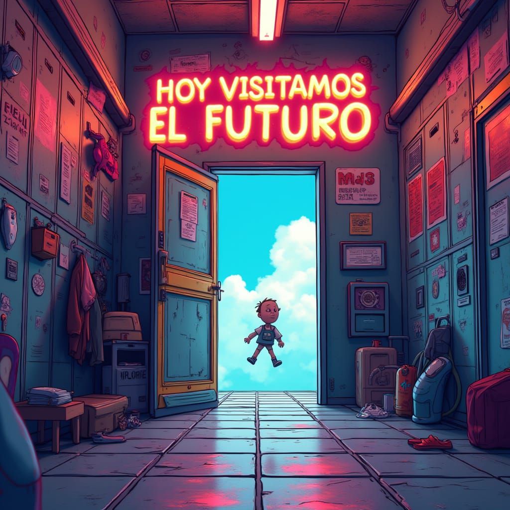 Vibrant Doors to a Futuristic High School