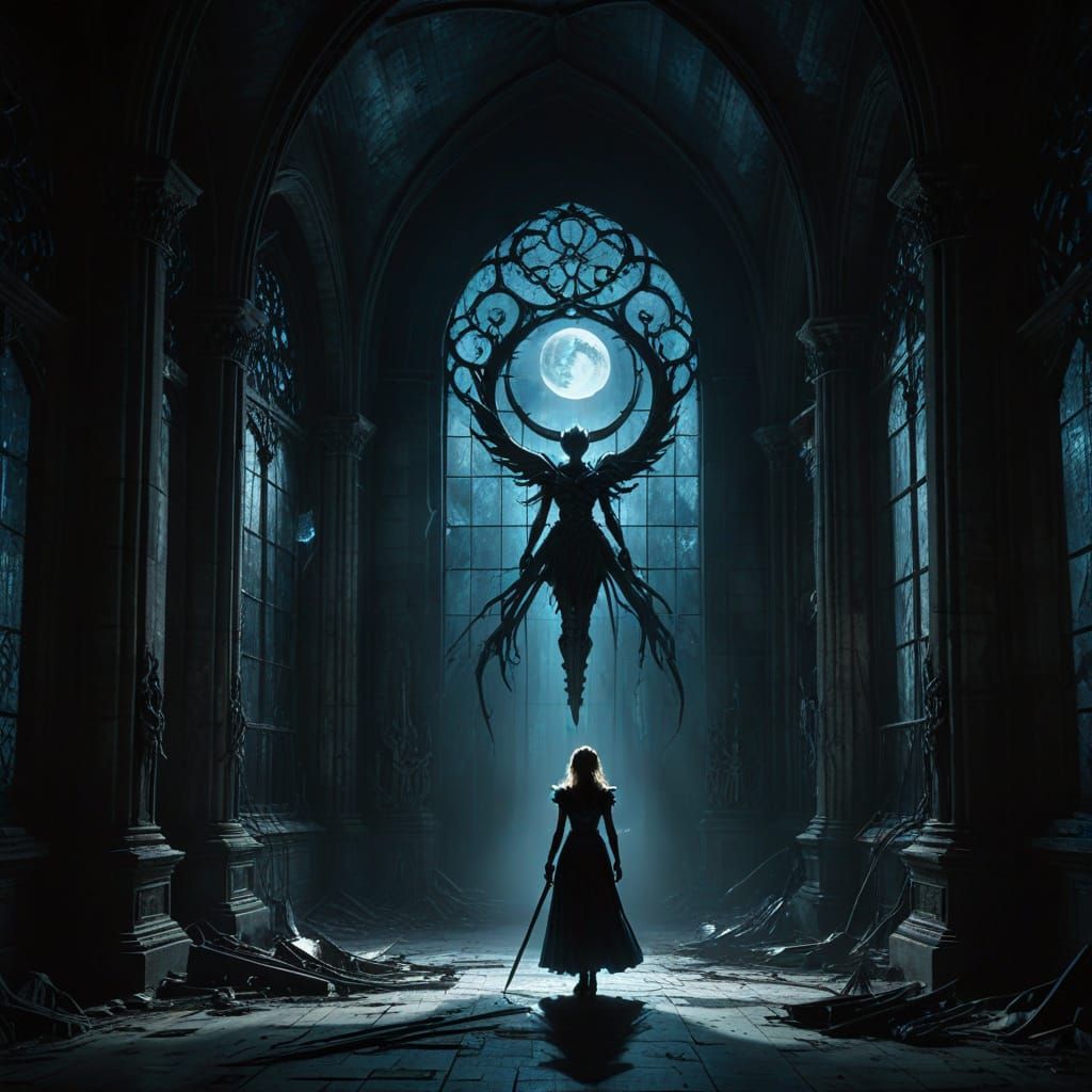 Dark Sailor Moon in Abandoned Cathedral