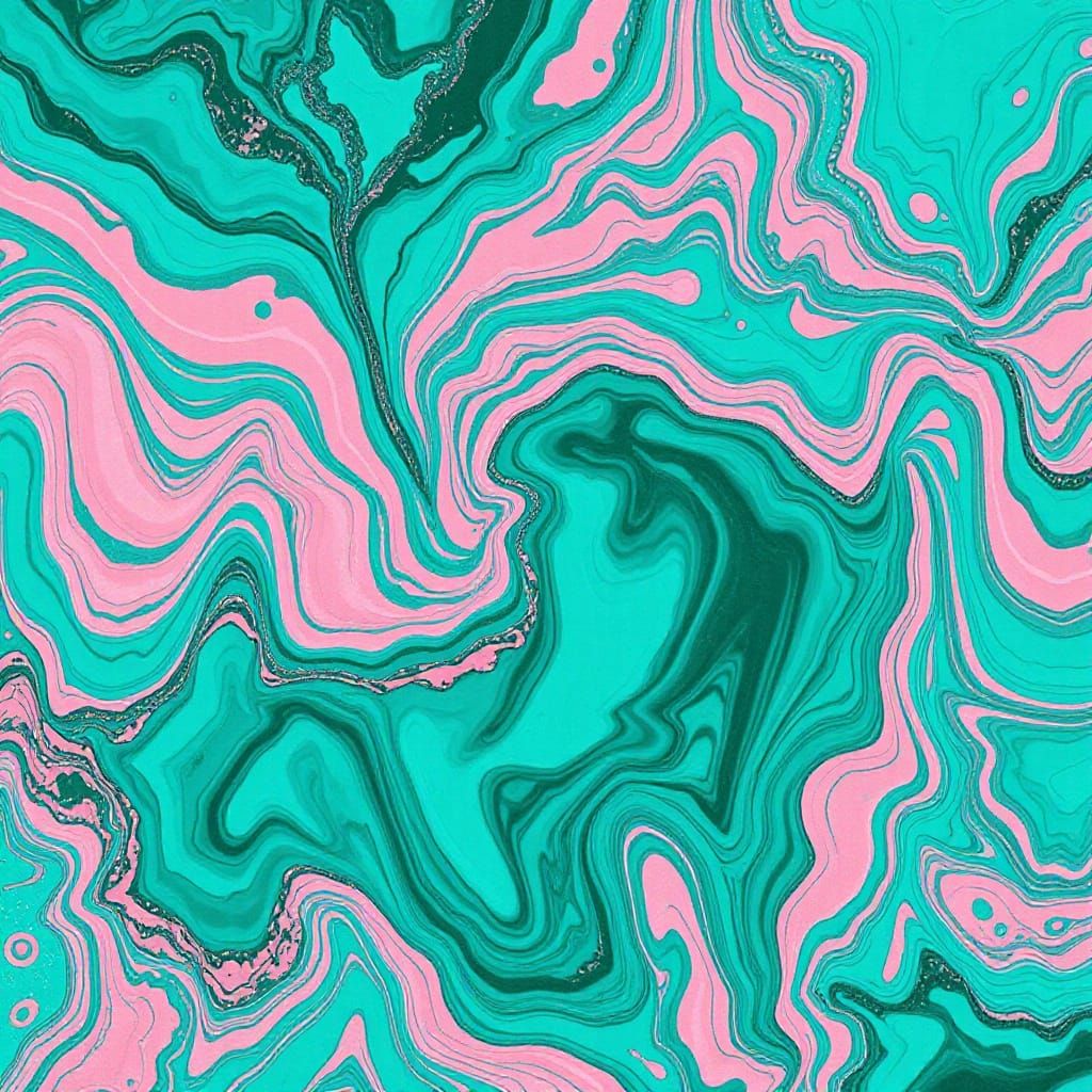 Surreal Abstract Fluid Emerald and Azure