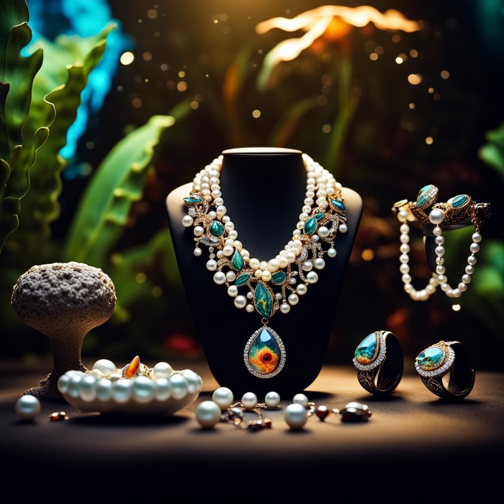 Glowing Aquarium: Jewelry with Gems, Diamonds and Pearls