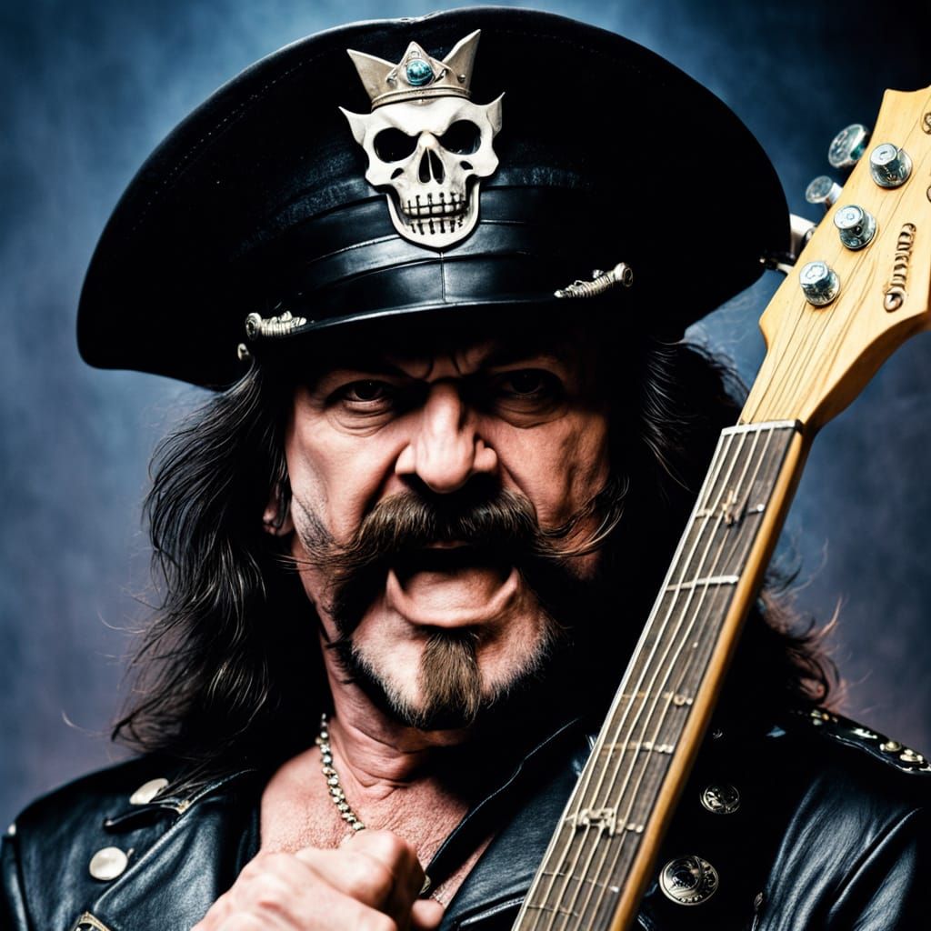 Electric Motorhead Music Icon in Dark Cyberpunk Style