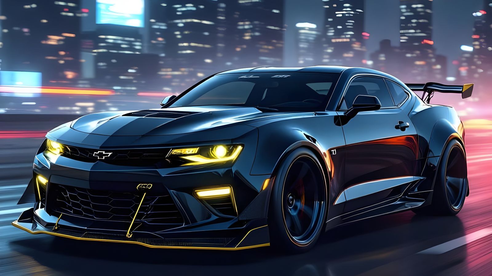Widebody Camaro SS 1LE with Batman Theming and Cityscape