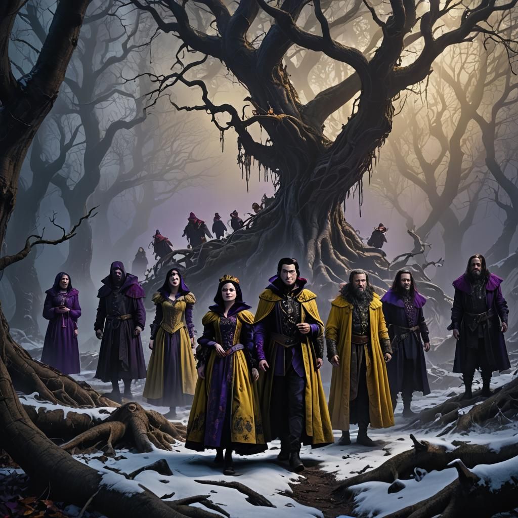 Snow White and Dwarves in Dark Fantasy Art