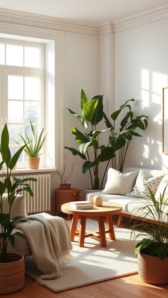 Cozy Scandinavian Living Room in Soft Morning Light