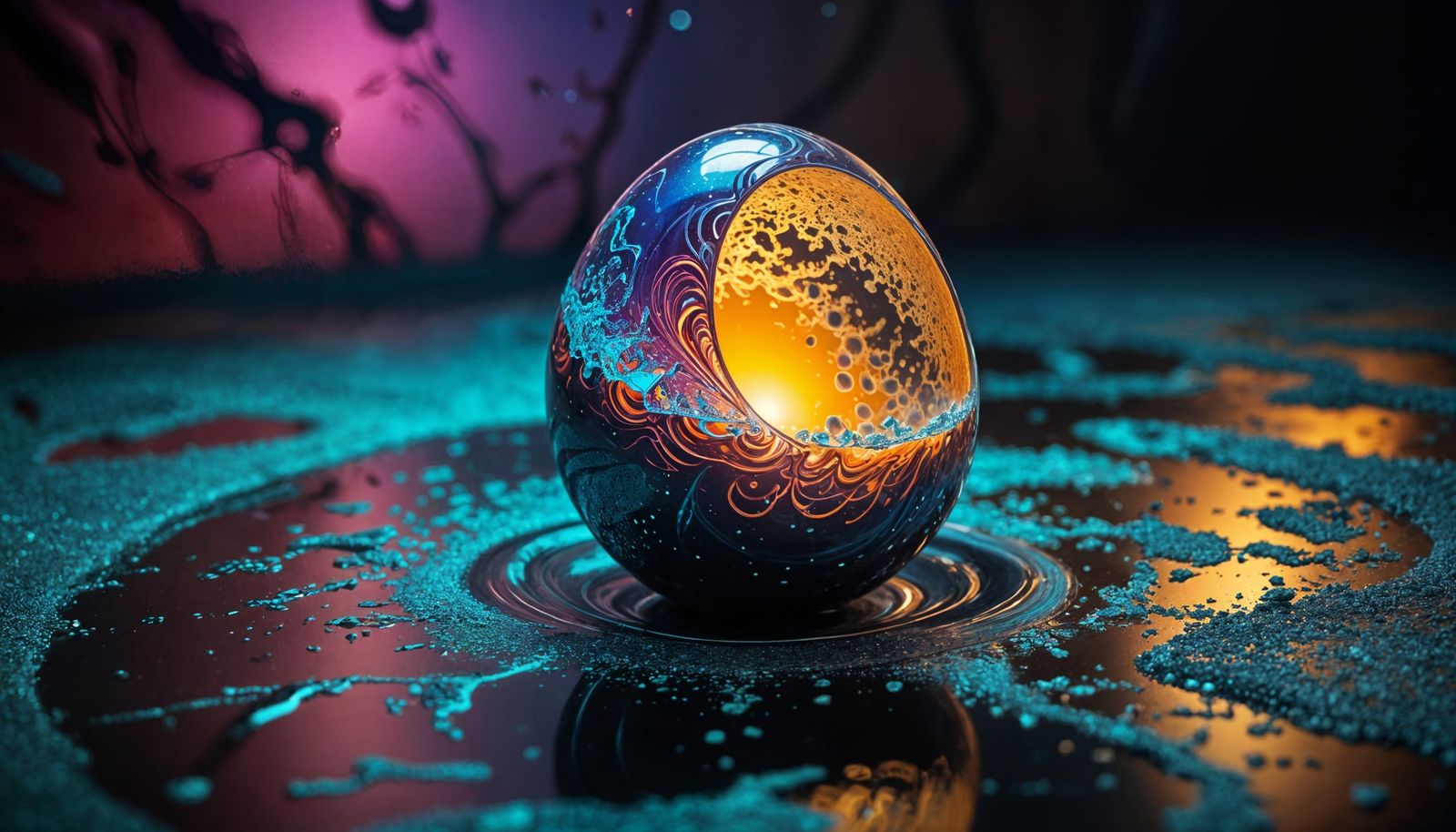 Surreal Abstract Egg in a Dreamlike Landscape
