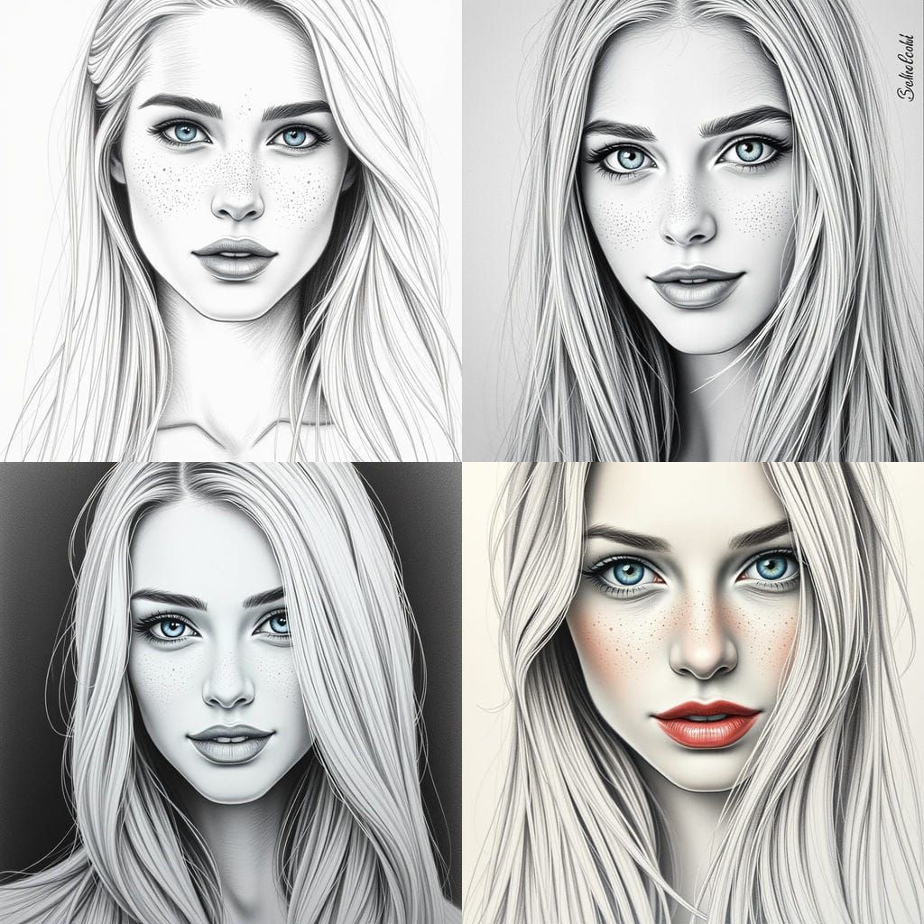 Beautiful Woman Portrait with Freckles and Blue-Green Eyes