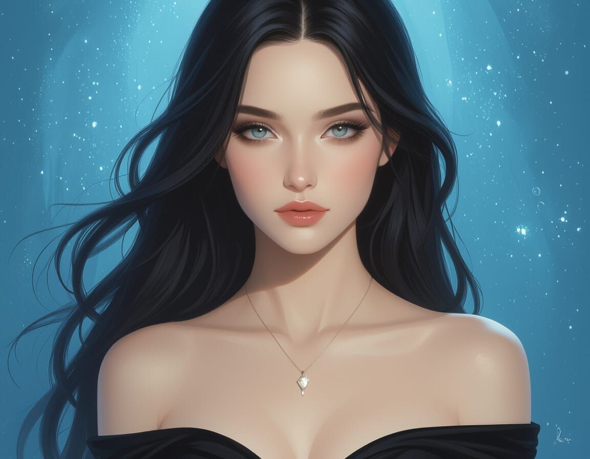 Ethereal Beauty in Digital Painting Style