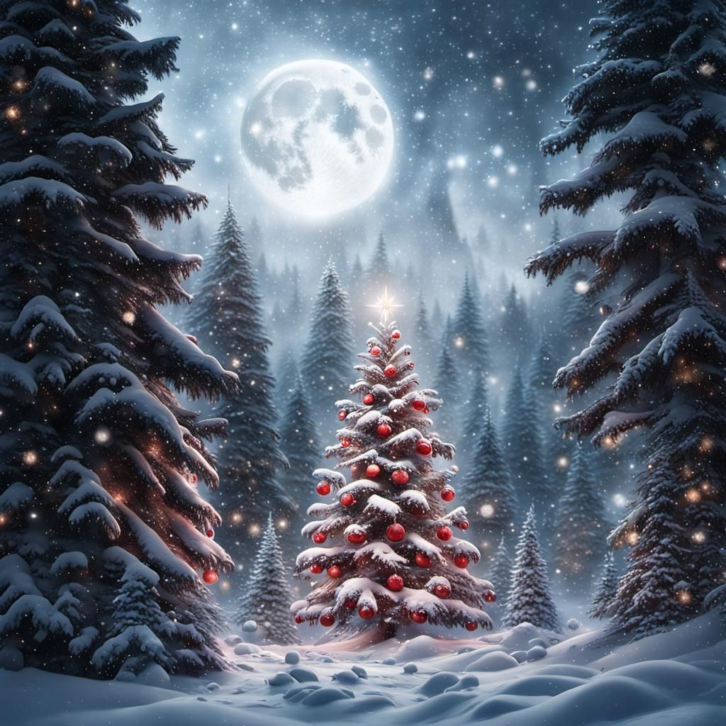 Stunning Christmas Wonderland in Vibrant Digital Style