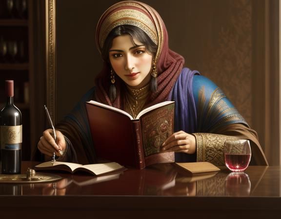 Afghan Woman Reading, Hyperrealistic Detailed Photography