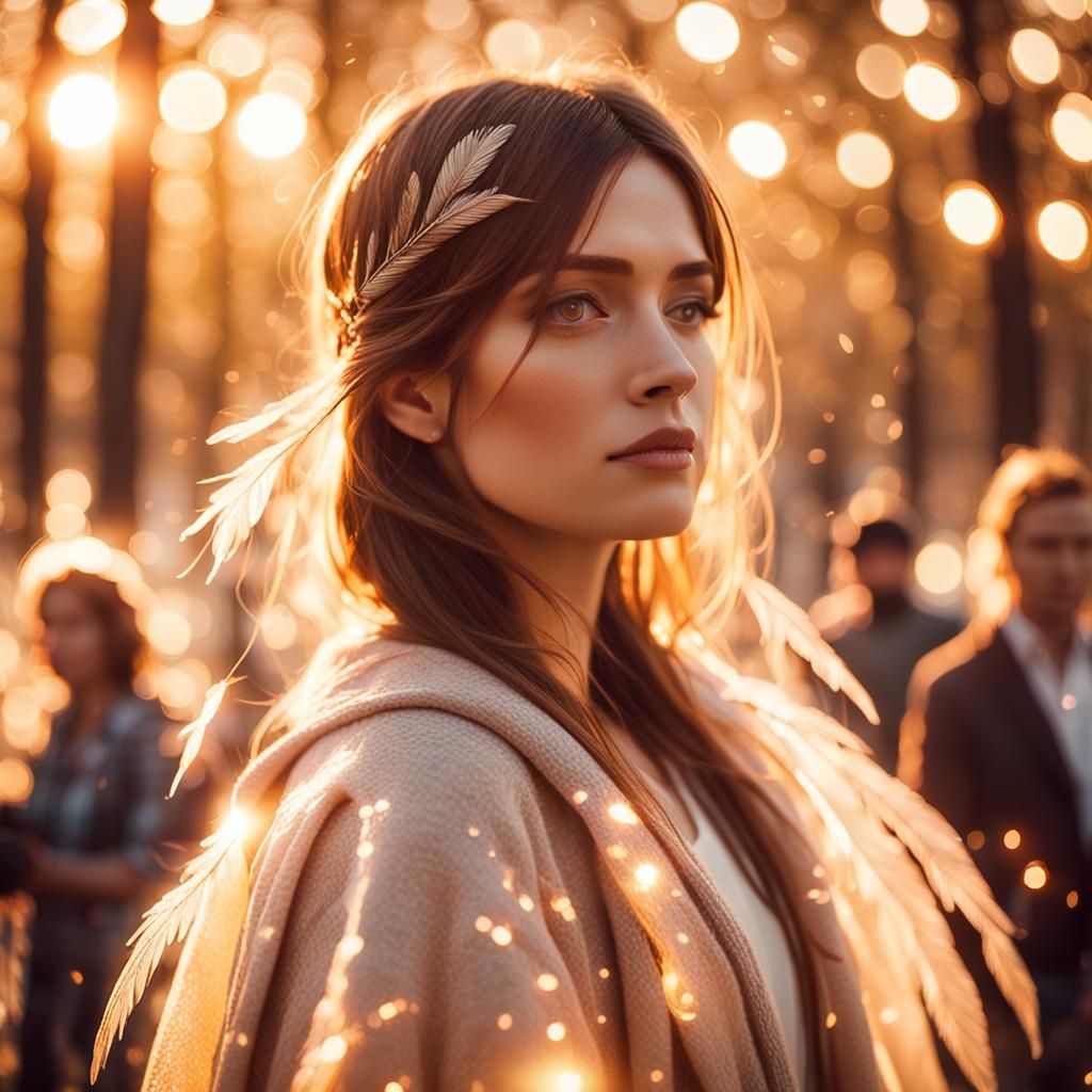 Girl Encased in Golden Hour Light: Cinematic Portrait