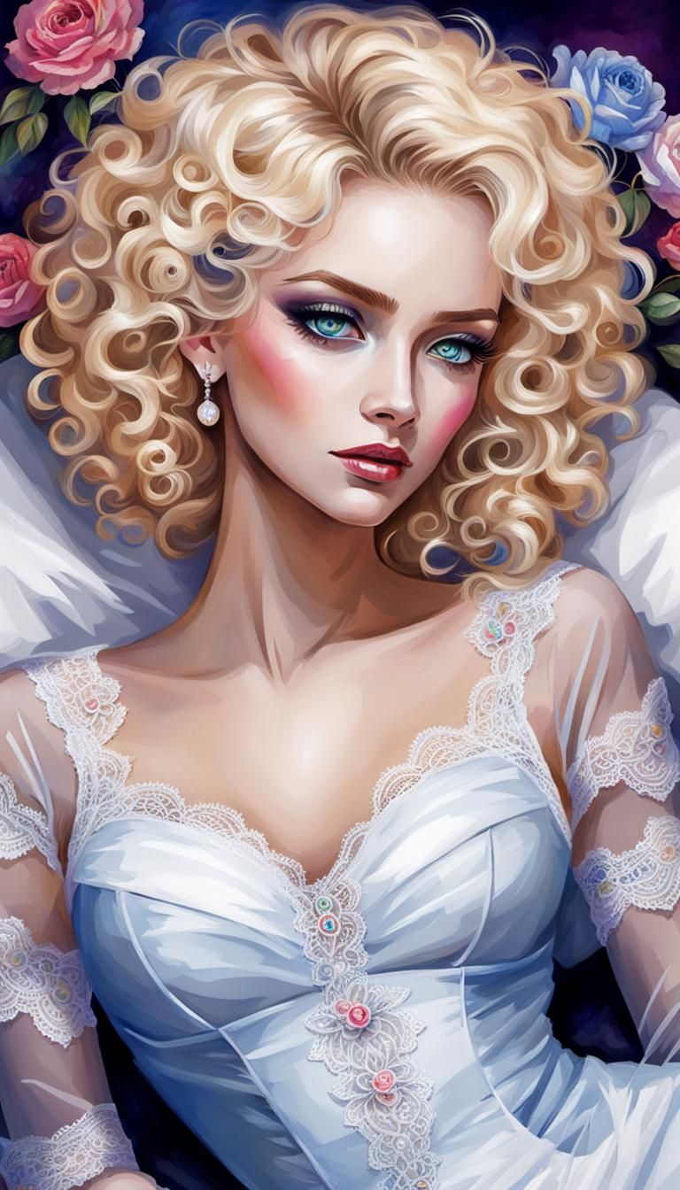 Modern day vampire in her coffin