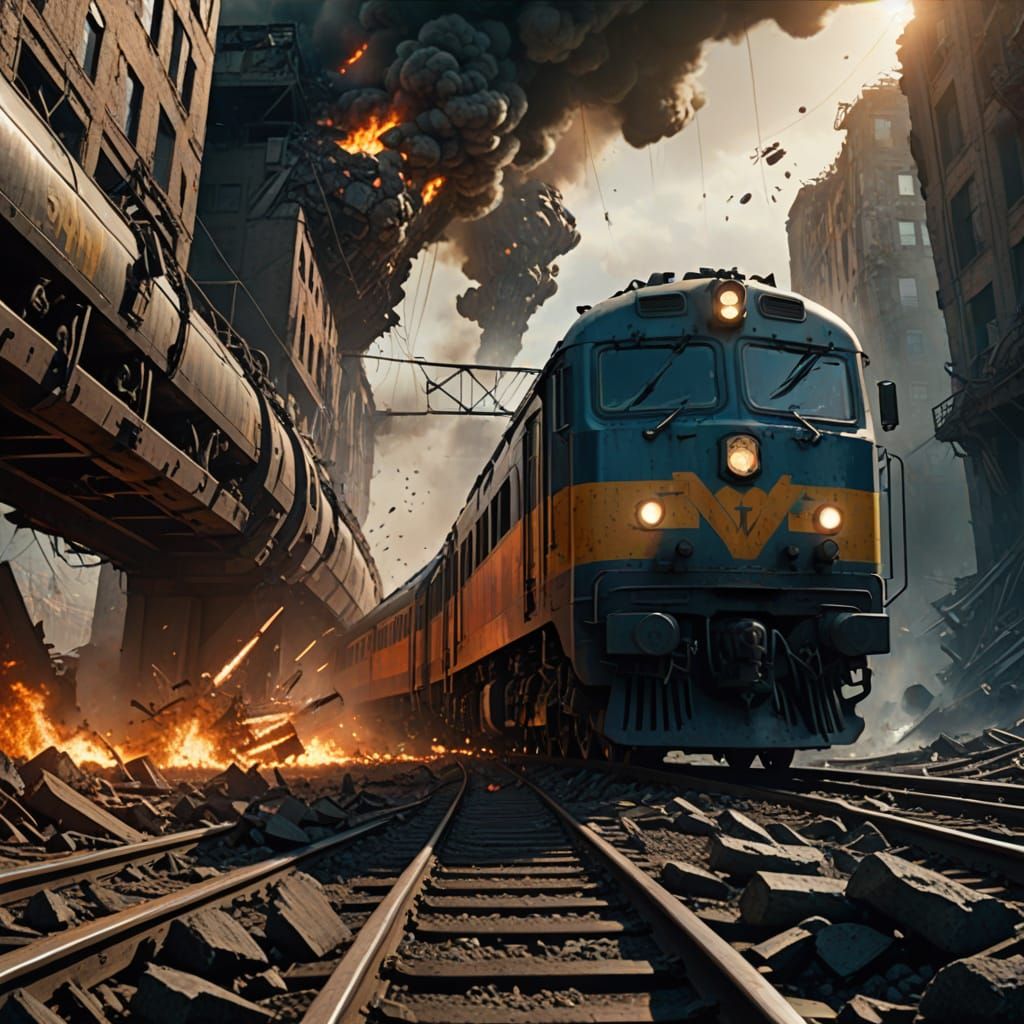 Train Plunges Off Cliff in a Pixar-Style Catastrophe