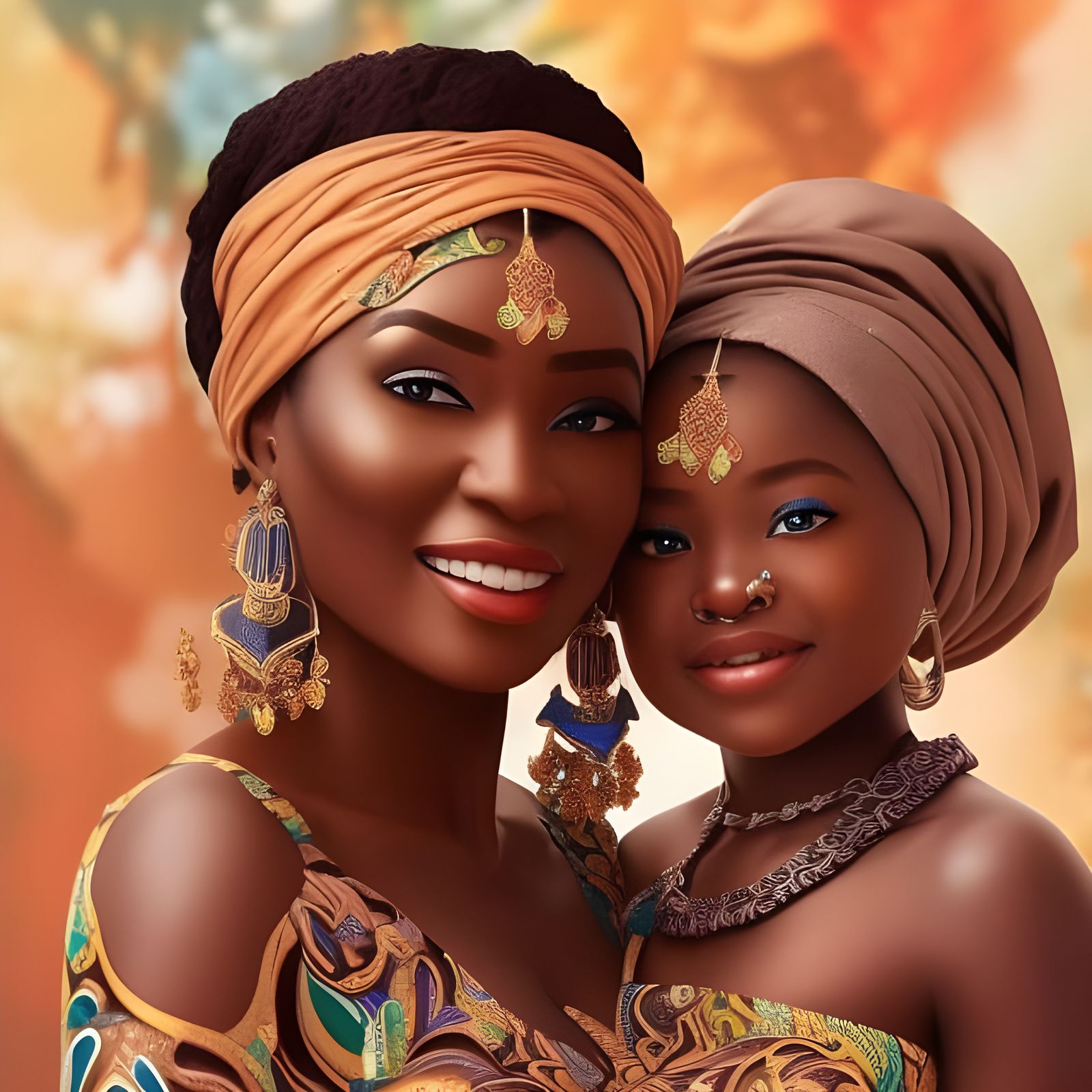 Nigerian Mother and Daughter