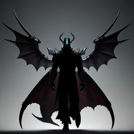 Shadowy Dragon-Robot Figure with Large Claws