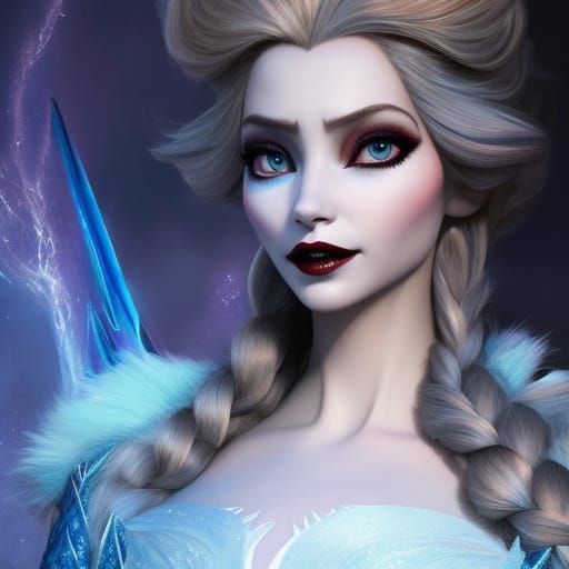 Majestic Vampire Goddess Portrait in Hyperdetailed Style