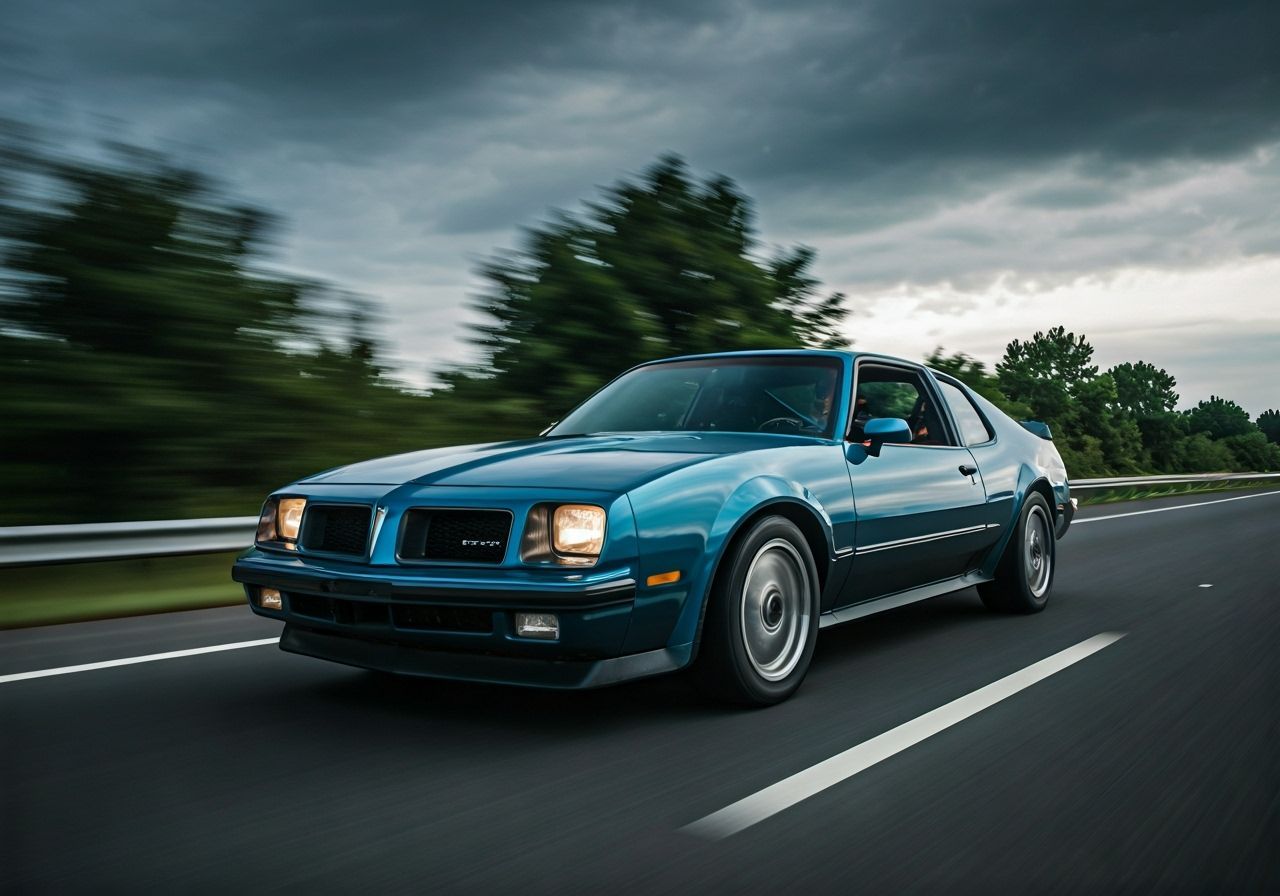 Pontiac Pom Pom on Highway: Detailed Matte Painting
