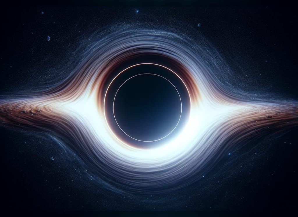 Cinematic Black Hole Rendered with Film Grain Effect
