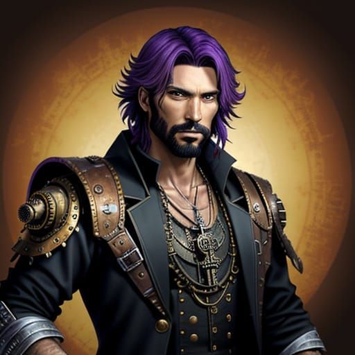 Steampunk Pirate Figure with Atlantis Theme