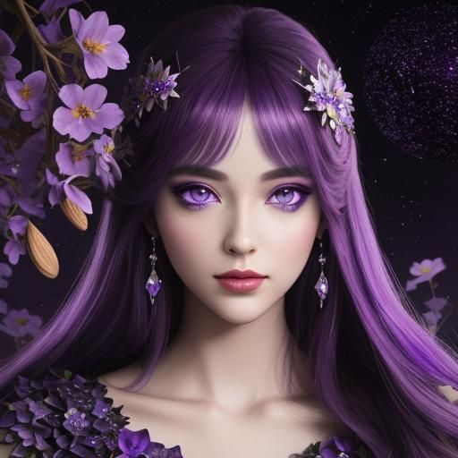 Purple Dreamscape with Dreamy Face in Surreal Style