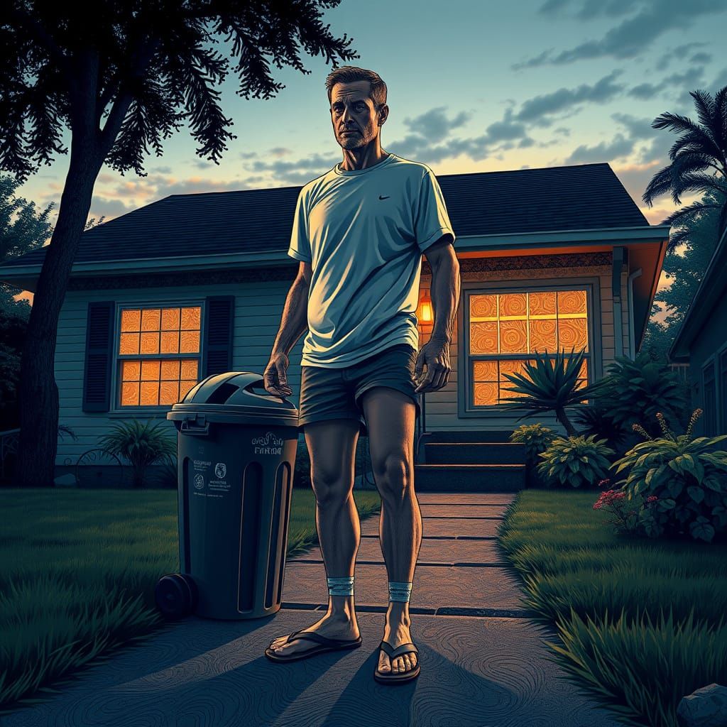 Dad Taking Out Trash: Abstract Vector Fractal Art