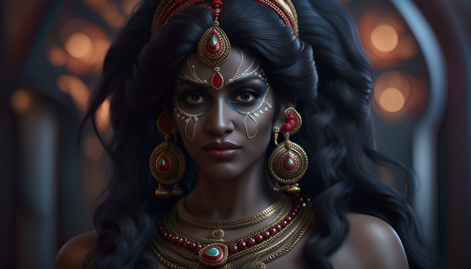 Photorealistic Hindu Goddess Kali in Dark Fantasy Art