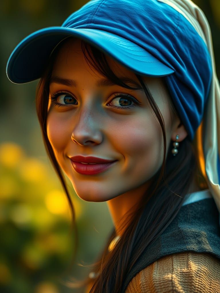 Girl with Pearl Earring and Baseball Cap